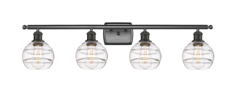 Innovations 516-4W-OB-G556-6CL Four Light Bath Vanity, Oil Rubbed Bronze