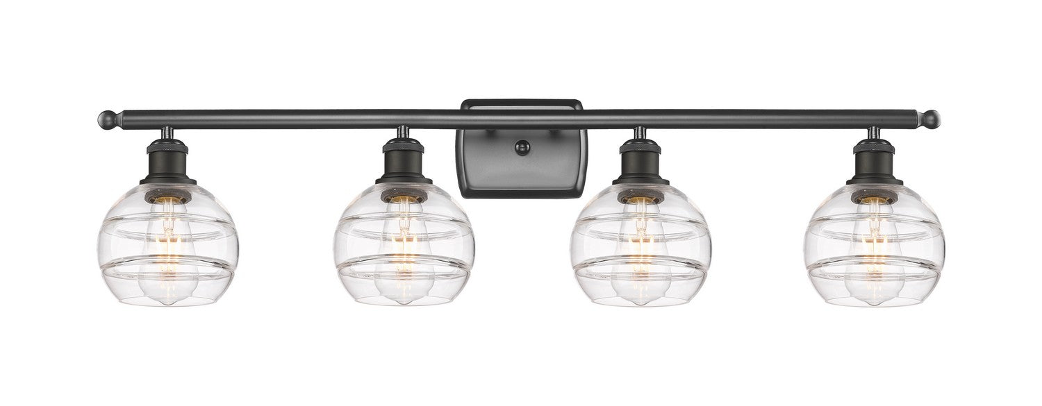 Innovations 516-4W-OB-G556-6CL Four Light Bath Vanity, Oil Rubbed Bronze