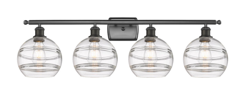 Innovations 516-4W-OB-G556-8CL Four Light Bath Vanity, Oil Rubbed Bronze
