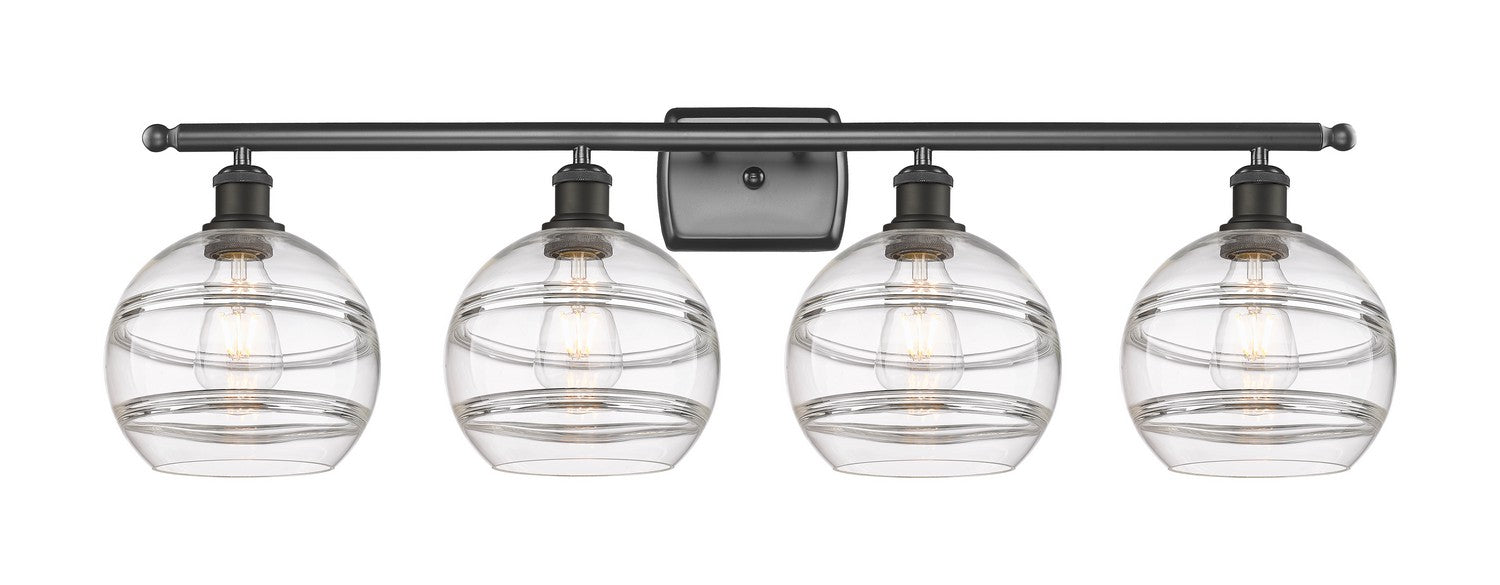 Innovations 516-4W-OB-G556-8CL Four Light Bath Vanity, Oil Rubbed Bronze