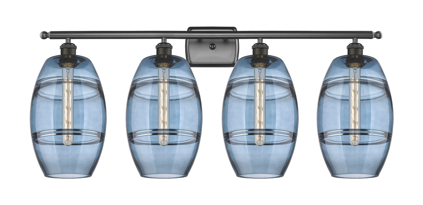 Innovations 516-4W-OB-G557-8BL Four Light Bath Vanity, Oil Rubbed Bronze