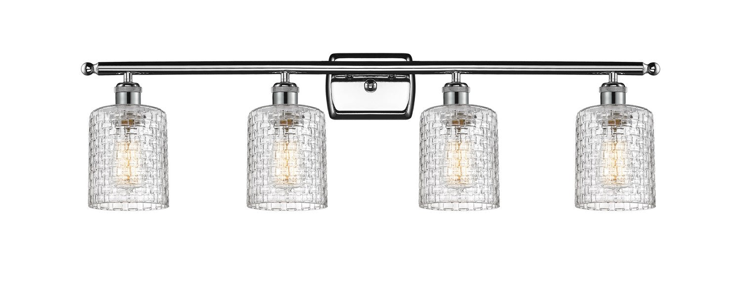 Innovations 516-4W-PC-G112C-5CL Four Light Bath Vanity, Polished Chrome