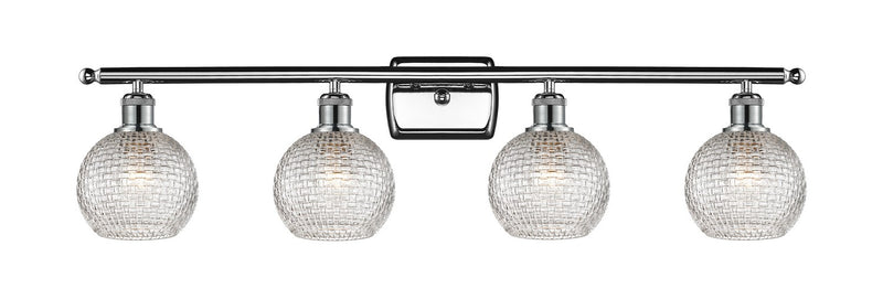 Innovations 516-4W-PC-G122C-6CL Four Light Bath Vanity, Polished Chrome