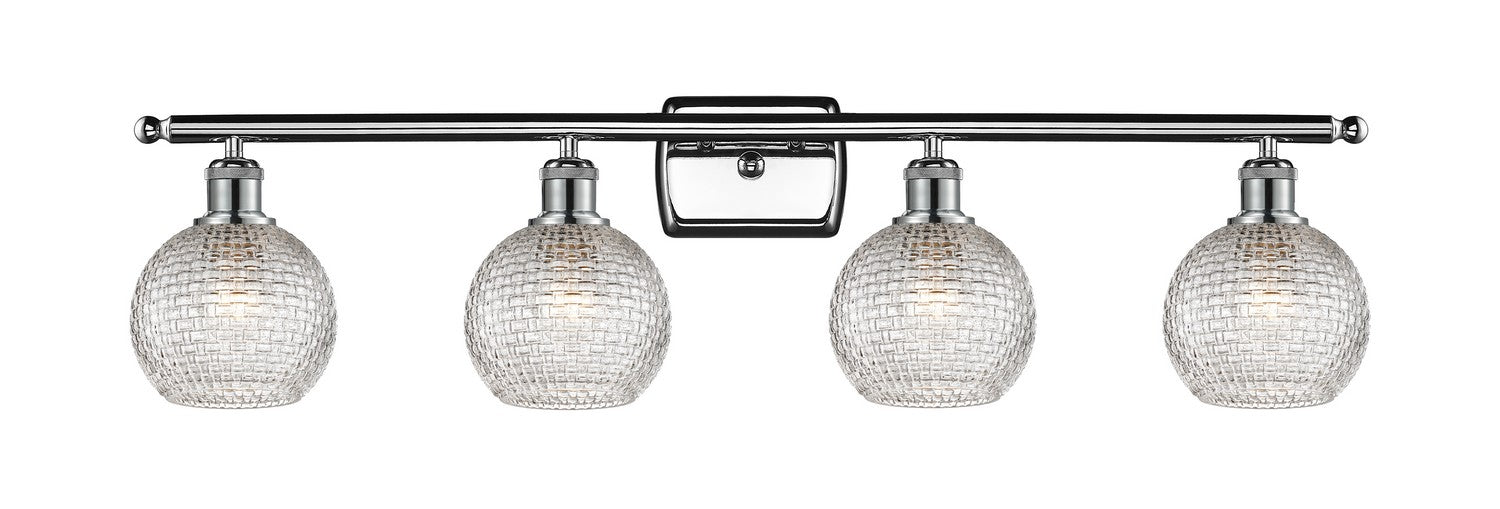 Innovations 516-4W-PC-G122C-6CL Four Light Bath Vanity, Polished Chrome