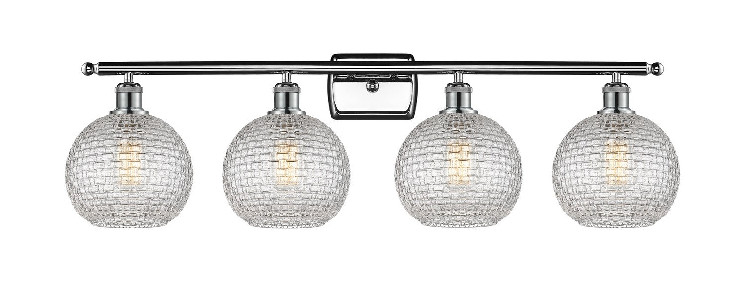 Innovations 516-4W-PC-G122C-8CL Four Light Bath Vanity, Polished Chrome