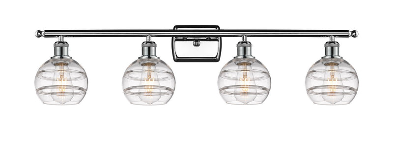 Innovations 516-4W-PC-G556-6CL Four Light Bath Vanity, Polished Chrome