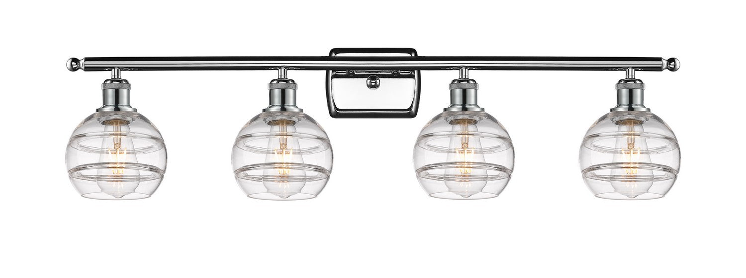Innovations 516-4W-PC-G556-6CL Four Light Bath Vanity, Polished Chrome