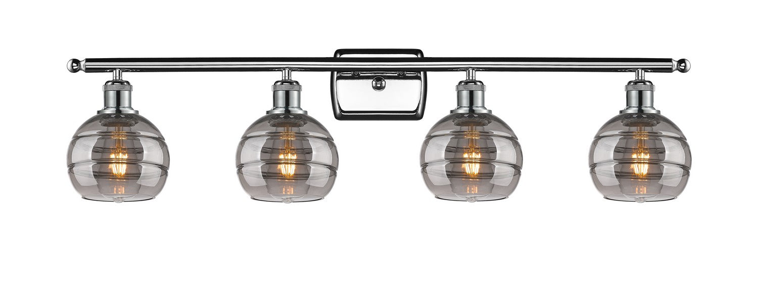 Innovations 516-4W-PC-G556-6SM Four Light Bath Vanity, Polished Chrome