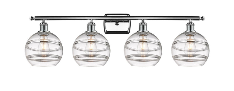 Innovations 516-4W-PC-G556-8CL Four Light Bath Vanity, Polished Chrome