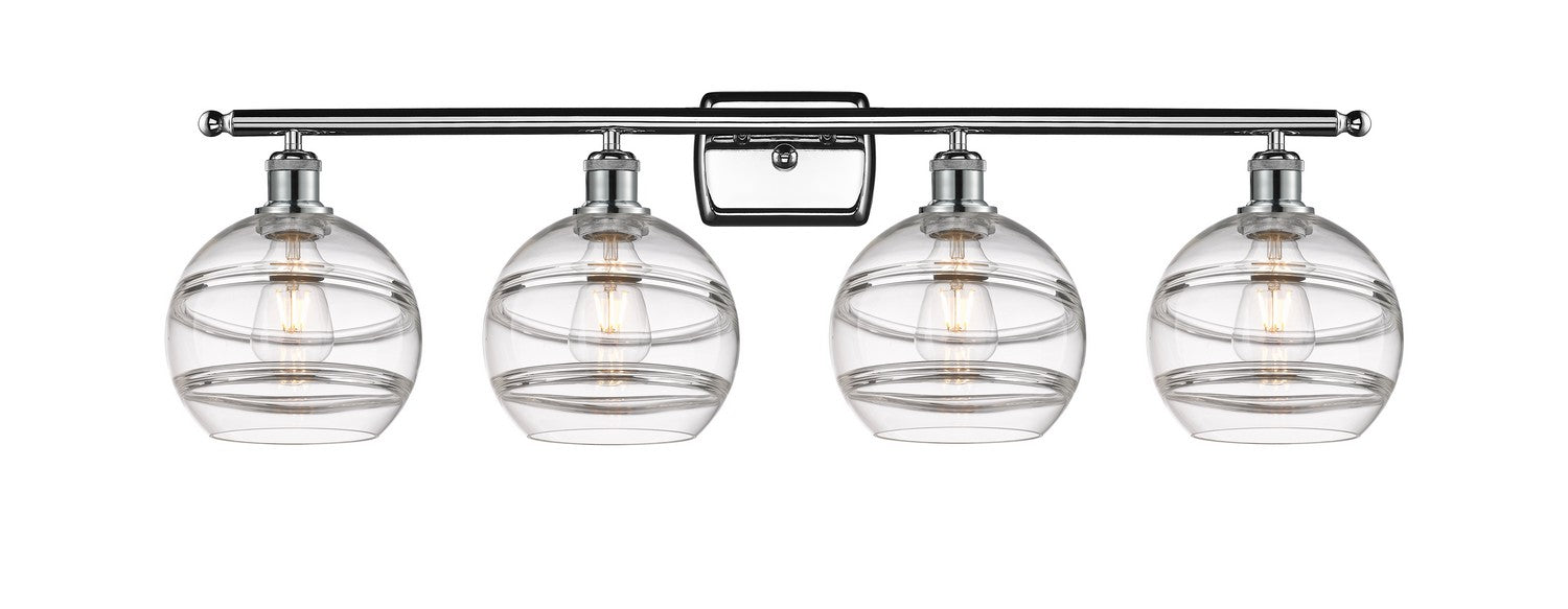 Innovations 516-4W-PC-G556-8CL Four Light Bath Vanity, Polished Chrome