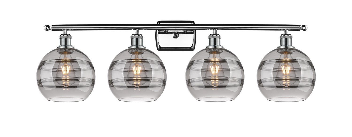 Innovations 516-4W-PC-G556-8SM Four Light Bath Vanity, Polished Chrome