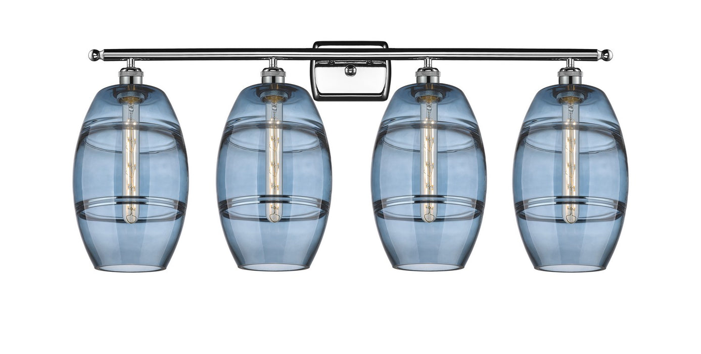Innovations 516-4W-PC-G557-8BL Four Light Bath Vanity, Polished Chrome