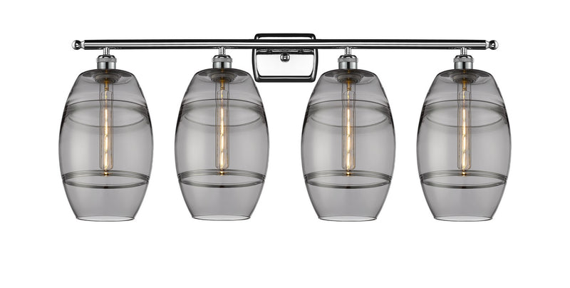 Innovations 516-4W-PC-G557-8SM Four Light Bath Vanity, Polished Chrome