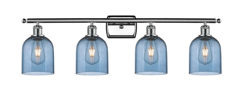 Innovations 516-4W-PC-G558-6BL Four Light Bath Vanity, Polished Chrome