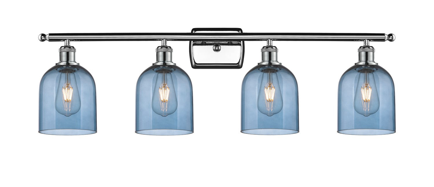 Innovations 516-4W-PC-G558-6BL Four Light Bath Vanity, Polished Chrome