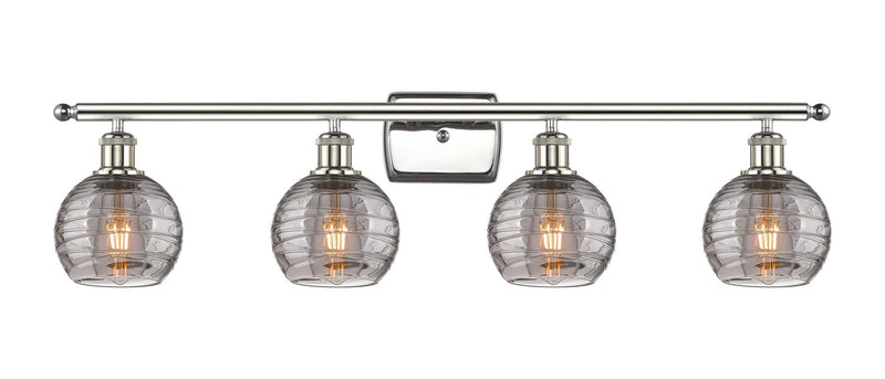 Innovations 516-4W-PN-G1213-6SM Four Light Bath Vanity, Polished Nickel