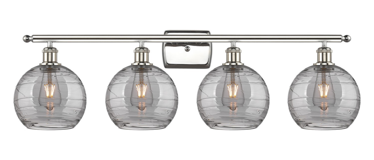 Innovations 516-4W-PN-G1213-8SM Four Light Bath Vanity, Polished Nickel