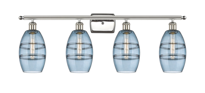 Innovations 516-4W-PN-G557-6BL Four Light Bath Vanity, Polished Nickel