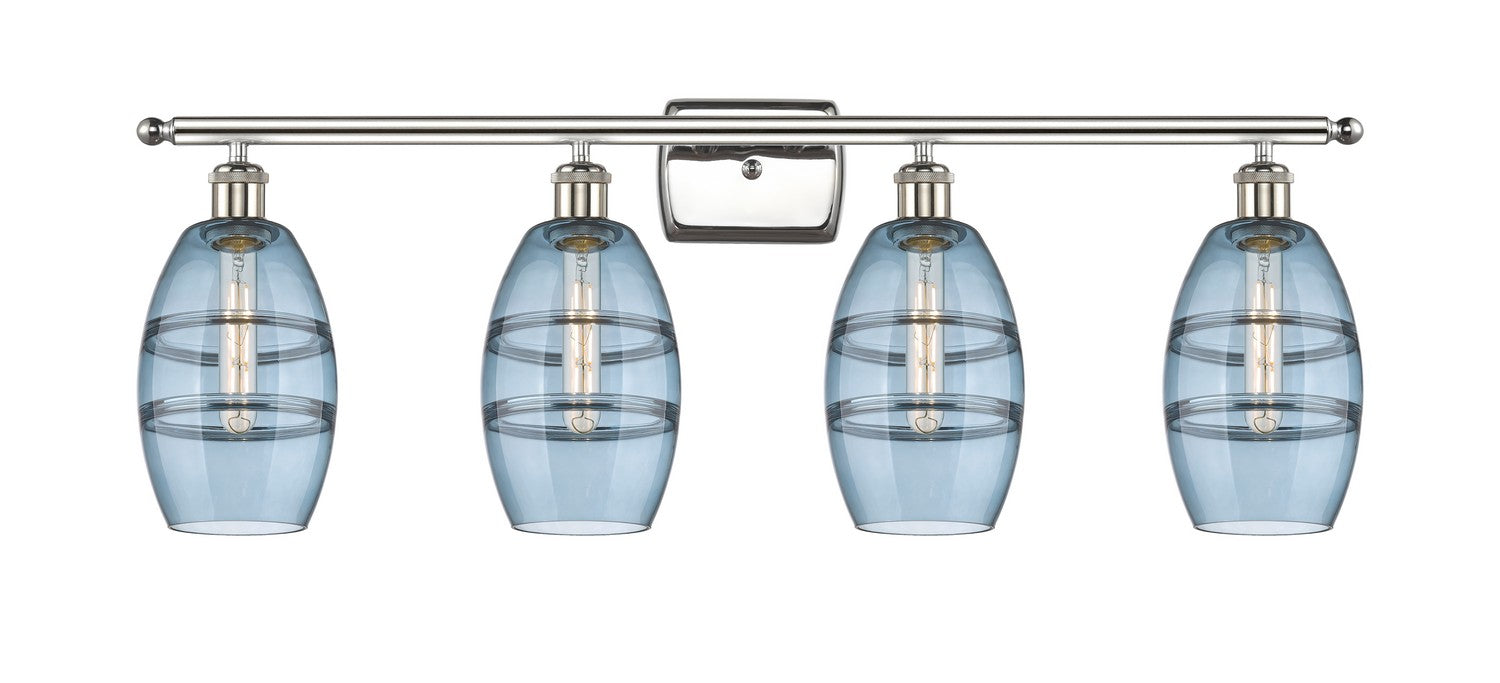 Innovations 516-4W-PN-G557-6BL Four Light Bath Vanity, Polished Nickel