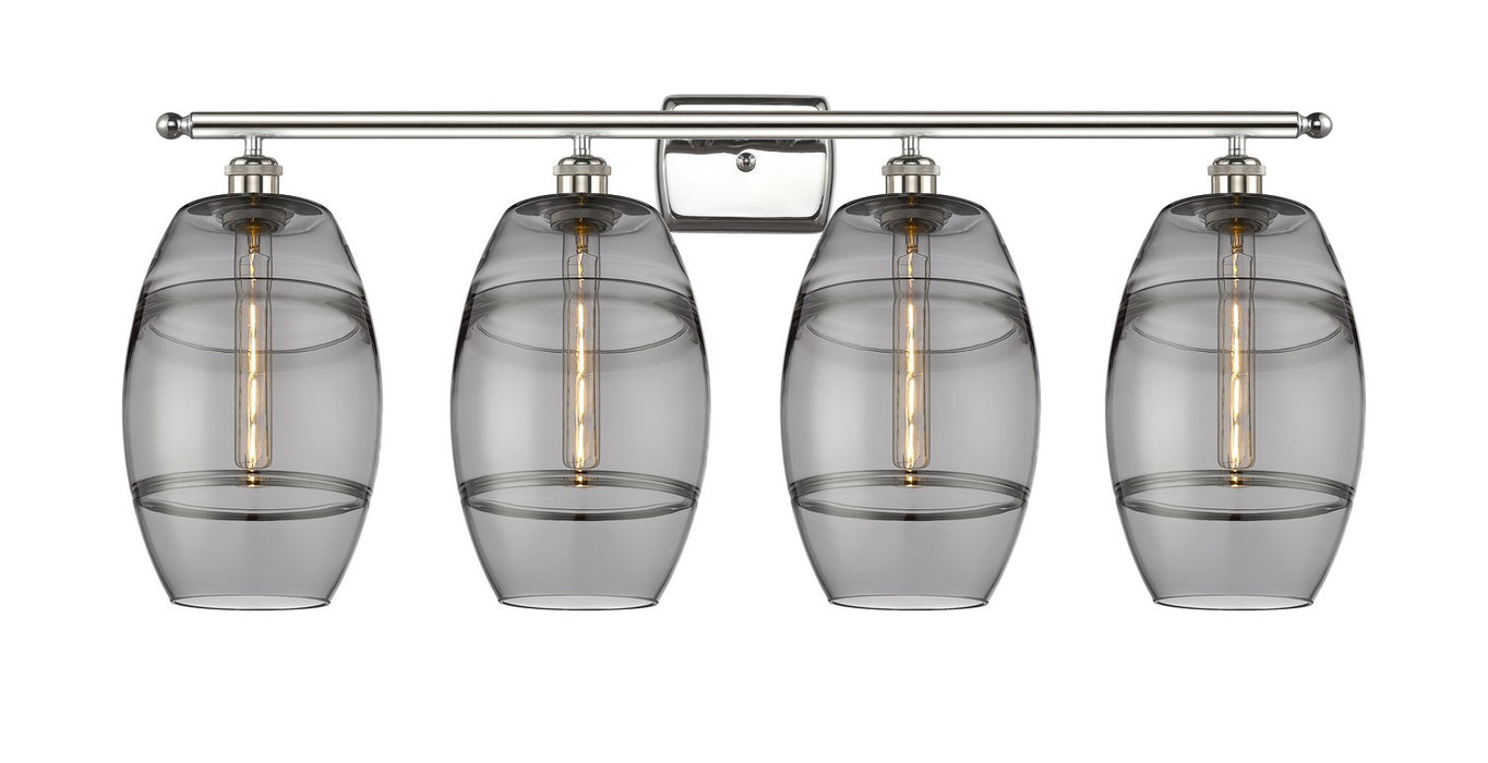 Innovations 516-4W-PN-G557-8SM Four Light Bath Vanity, Polished Nickel