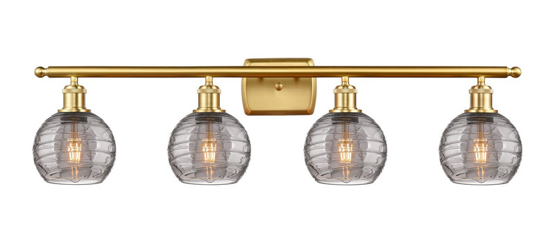 Innovations 516-4W-SG-G1213-6SM Four Light Bath Vanity, Satin Gold