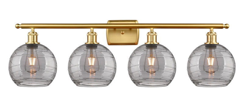 Innovations 516-4W-SG-G1213-8SM Four Light Bath Vanity, Satin Gold