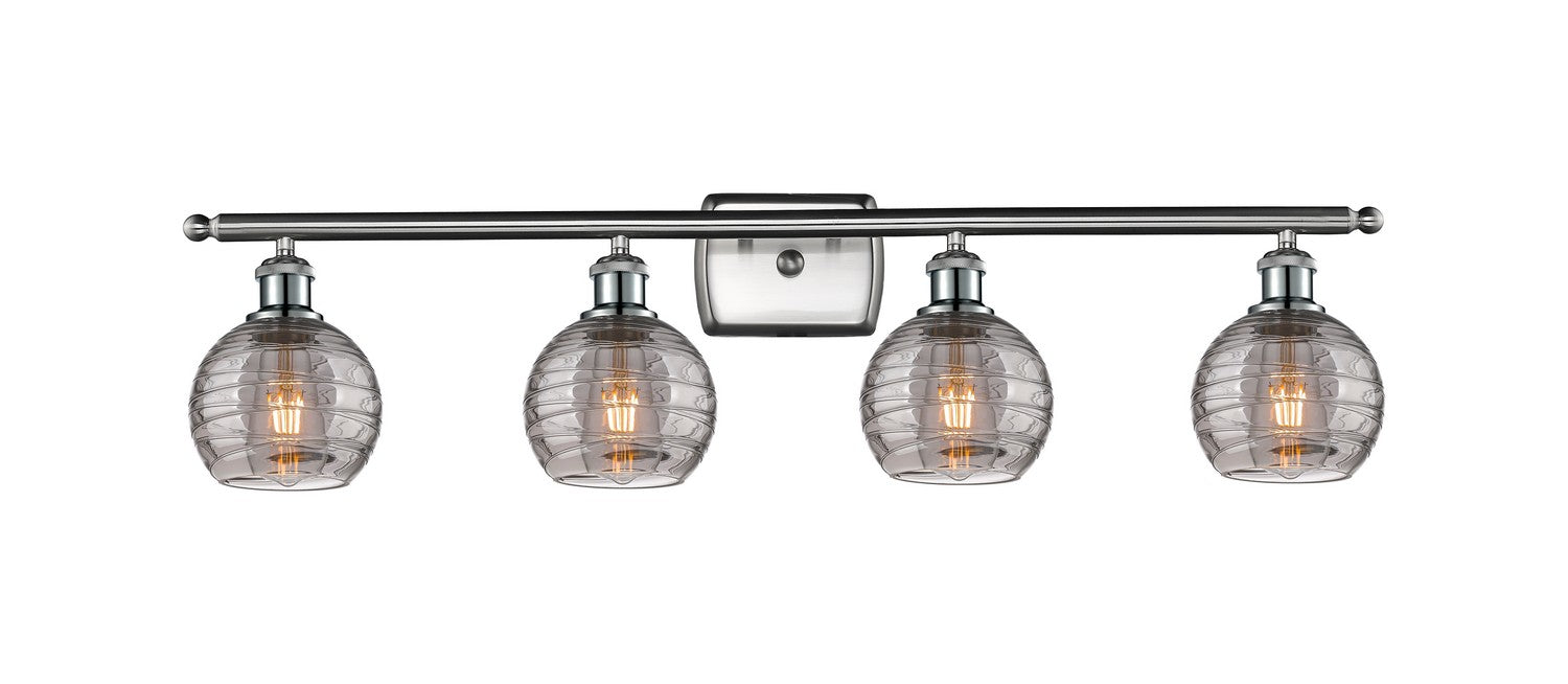 Innovations 516-4W-SN-G1213-6SM Four Light Bath Vanity, Brushed Satin Nickel