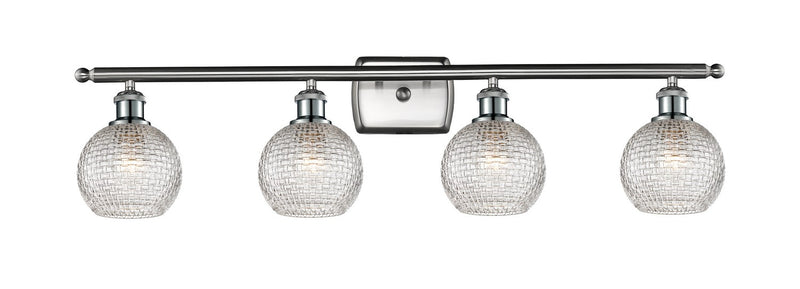 Innovations 516-4W-SN-G122C-6CL Four Light Bath Vanity, Brushed Satin Nickel
