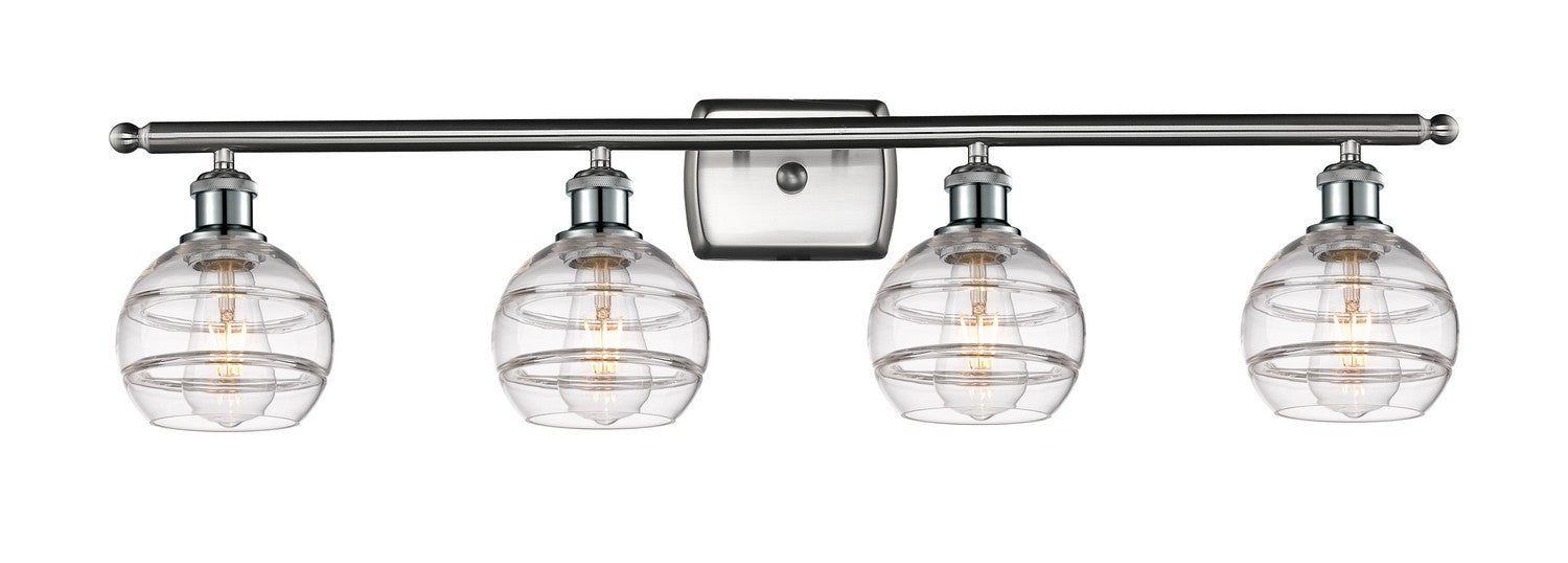 Innovations 516-4W-SN-G556-6CL Four Light Bath Vanity, Brushed Satin Nickel