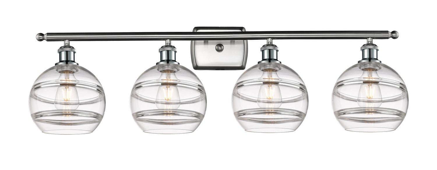 Innovations 516-4W-SN-G556-8CL Four Light Bath Vanity, Brushed Satin Nickel