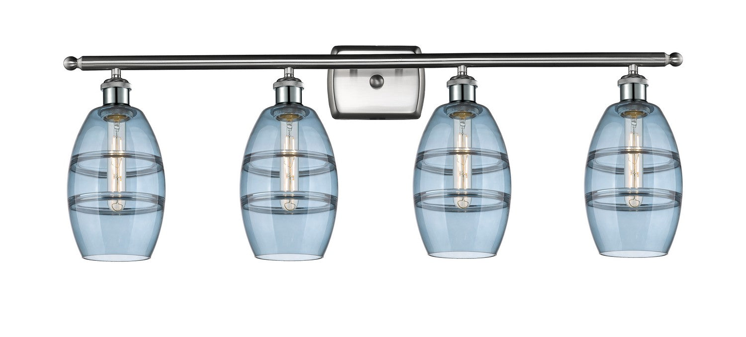 Innovations 516-4W-SN-G557-6BL Four Light Bath Vanity, Brushed Satin Nickel