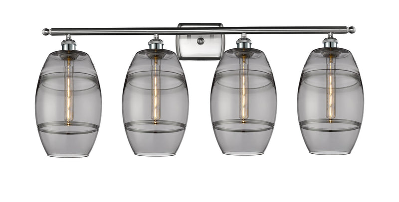 Innovations 516-4W-SN-G557-8SM Four Light Bath Vanity, Brushed Satin Nickel