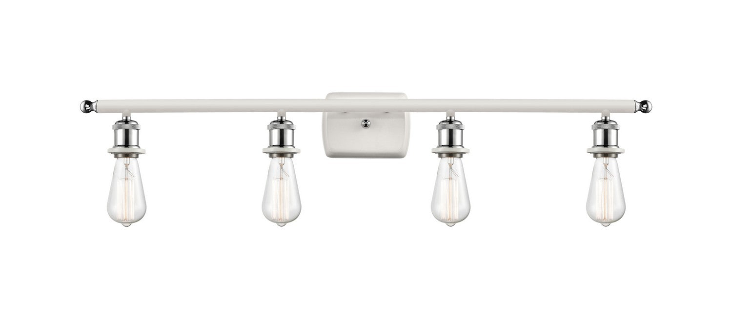 Innovations 516-4W-WPC Four Light Bath Vanity, White Polished Chrome