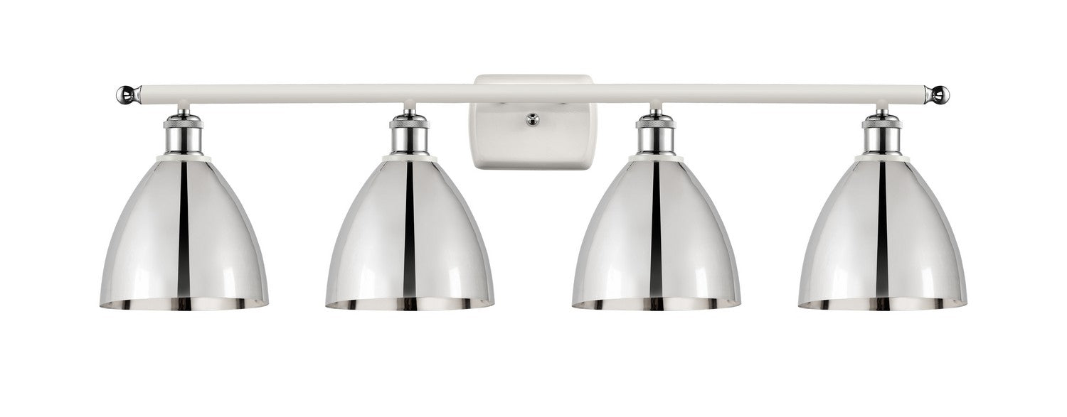 Innovations 516-4W-WPC-MBD-75-PC Four Light Bath Vanity, White Polished Chrome