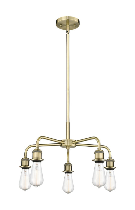 Innovations 516-5CR-AB Five Light Chandelier, Antique Brass