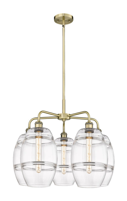 Innovations 516-5CR-AB-G557-8CL Five Light Chandelier, Antique Brass
