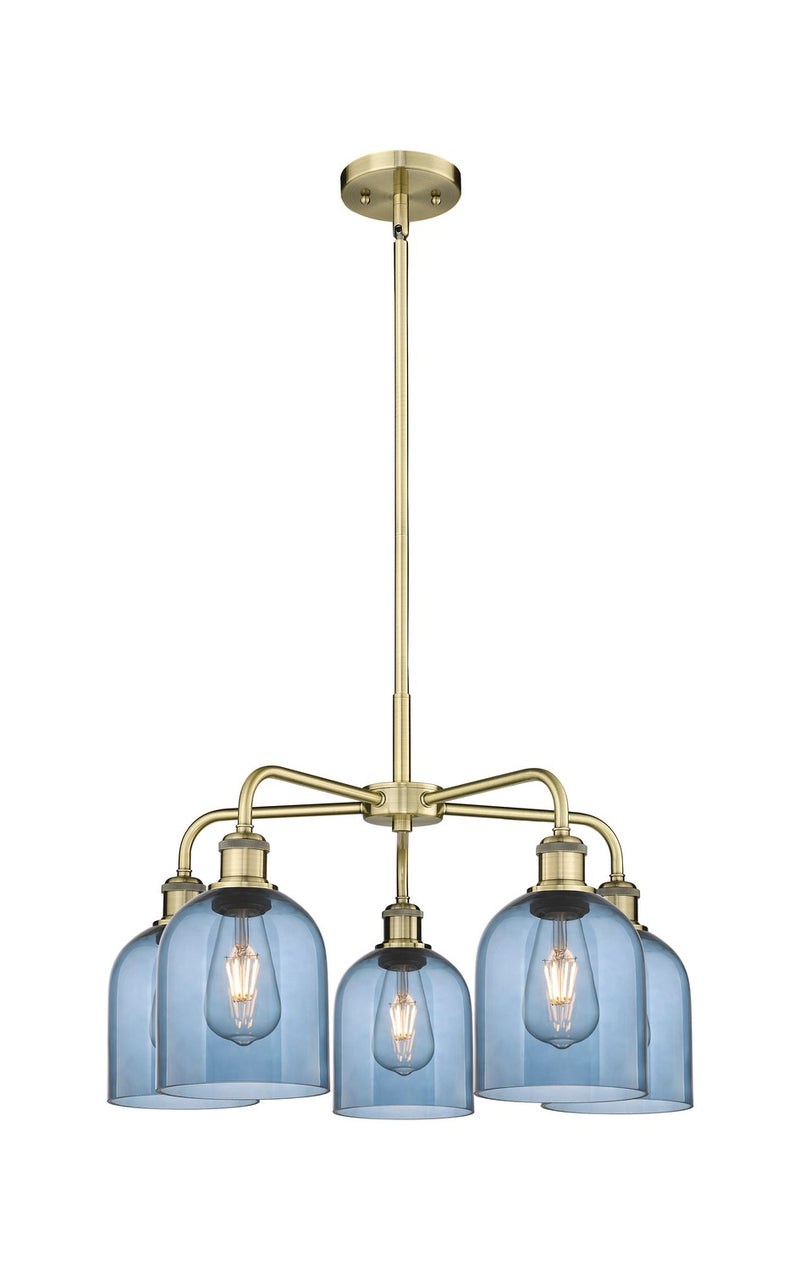 Innovations 516-5CR-AB-G558-6BL Five Light Chandelier, Antique Brass