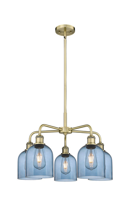 Innovations 516-5CR-AB-G558-6BL Five Light Chandelier, Antique Brass