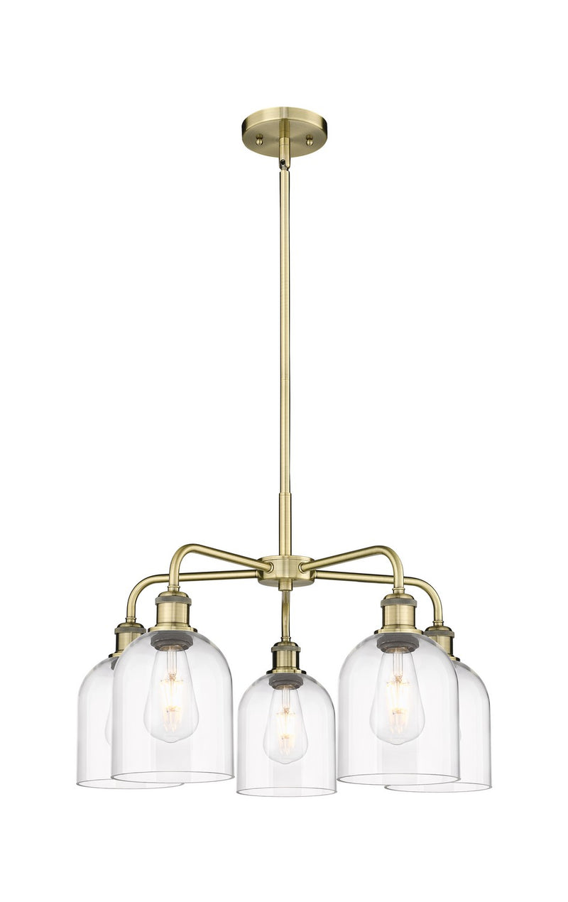 Innovations 516-5CR-AB-G558-6CL Five Light Chandelier, Antique Brass
