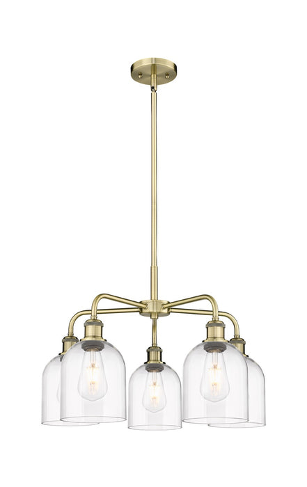 Innovations 516-5CR-AB-G558-6CL Five Light Chandelier, Antique Brass