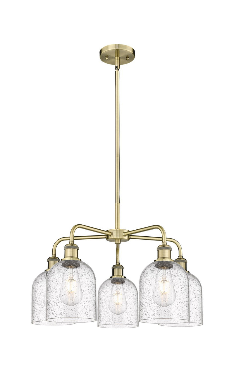 Innovations 516-5CR-AB-G558-6SDY Five Light Chandelier, Antique Brass