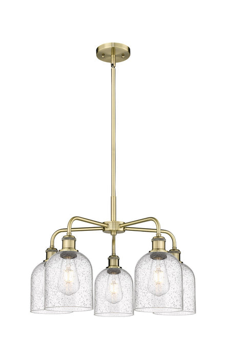 Innovations 516-5CR-AB-G558-6SDY Five Light Chandelier, Antique Brass