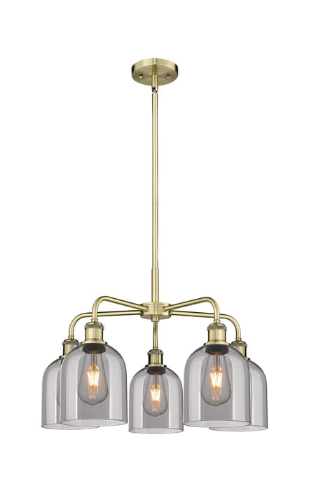Innovations 516-5CR-AB-G558-6SM Five Light Chandelier, Antique Brass