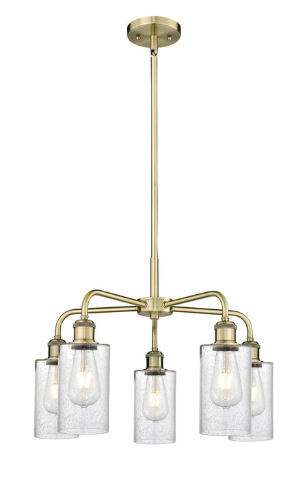 Innovations 516-5CR-AB-G804 Five Light Chandelier, Antique Brass