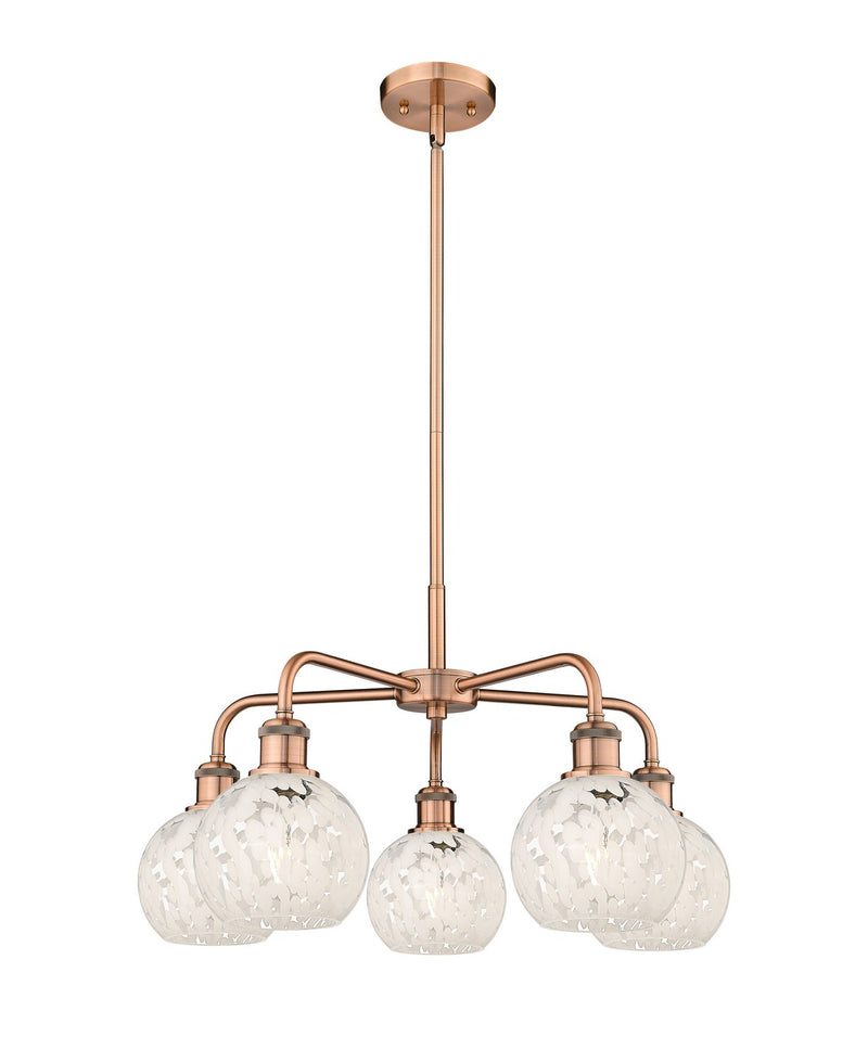 Innovations 516-5CR-AC-G1216-6WM LED Chandelier, Antique Copper