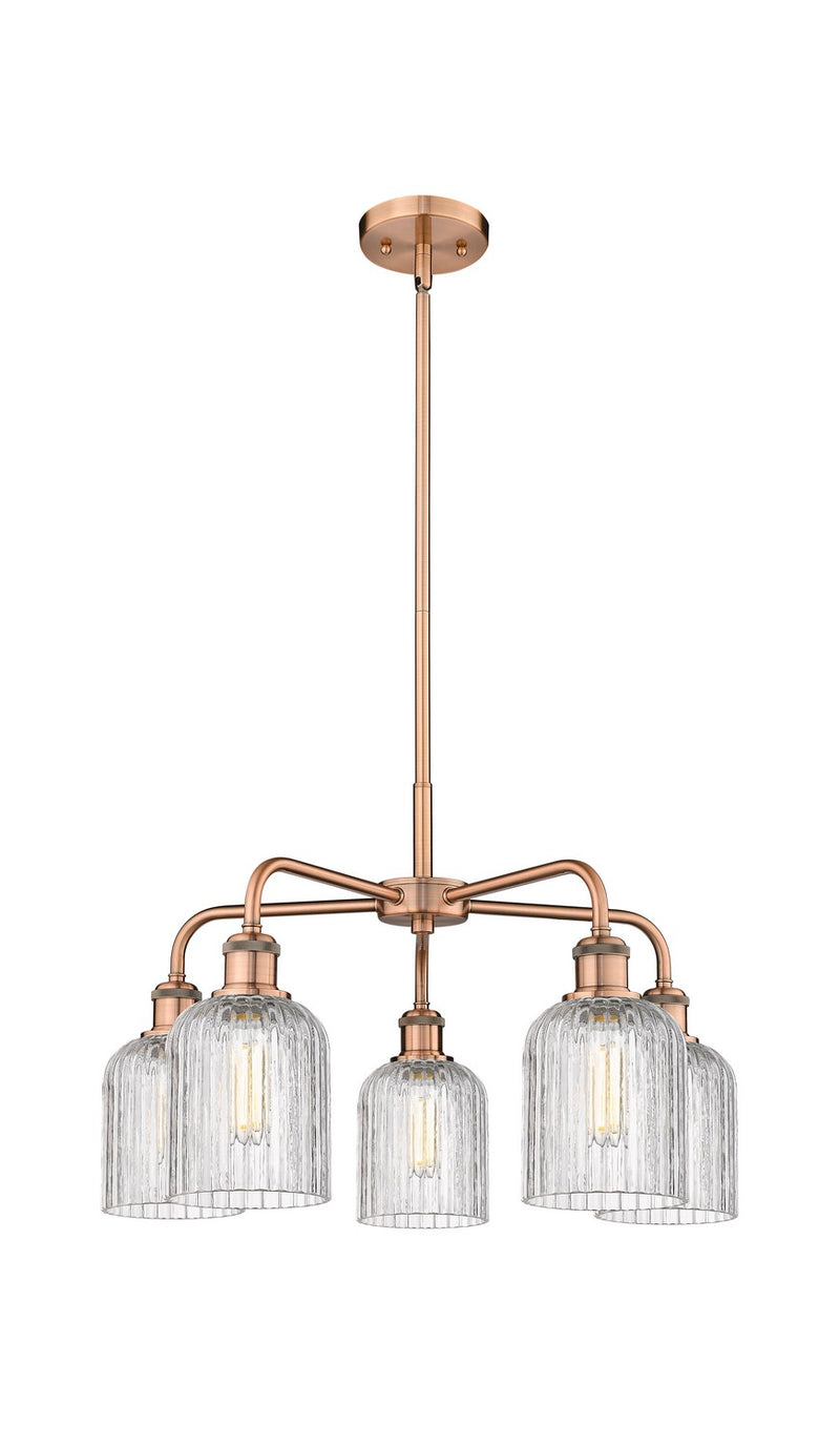 Innovations 516-5CR-AC-G559-5CL Five Light Chandelier, Antique Copper