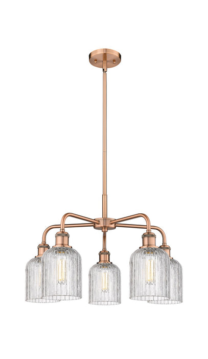 Innovations 516-5CR-AC-G559-5CL Five Light Chandelier, Antique Copper