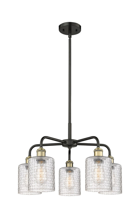 Innovations 516-5CR-BAB-G112C-5CL Five Light Chandelier, Black Antique Brass