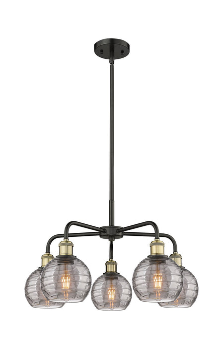Innovations 516-5CR-BAB-G1213-6SM Five Light Chandelier, Black Antique Brass