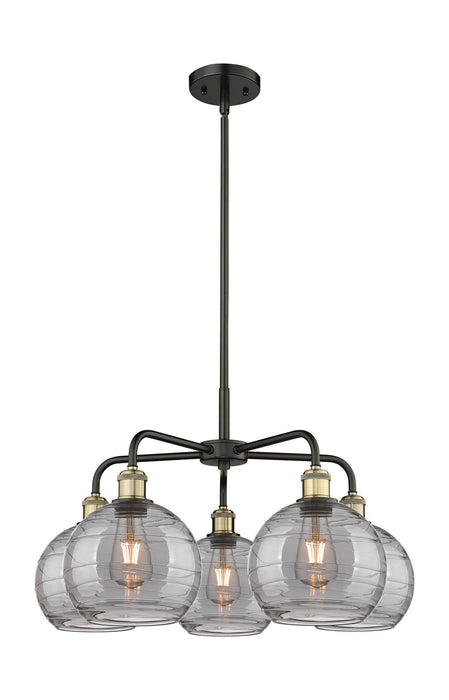 Innovations 516-5CR-BAB-G1213-8SM Five Light Chandelier, Black Antique Brass